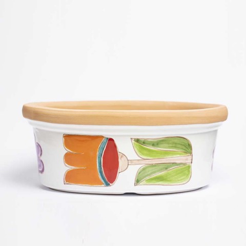 Handmade Ceramic Planter Folk VSPO819FK-FC De Simone Handmade Ceramic Planter Folk VSPO819FK-FC De Simone